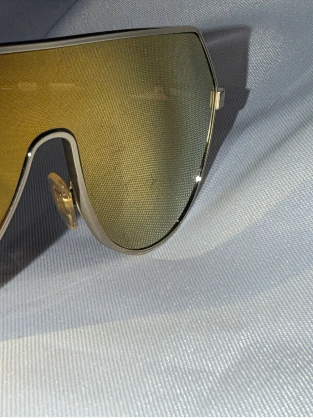 Dolce & Gabbana DG2221 498/7P Shield Sunglasses Gold Italy 145 Authentic